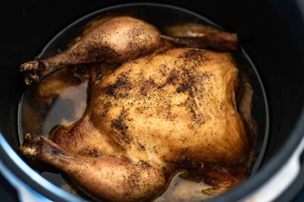 Is it safe to cook frozen chicken in crockpot on high?