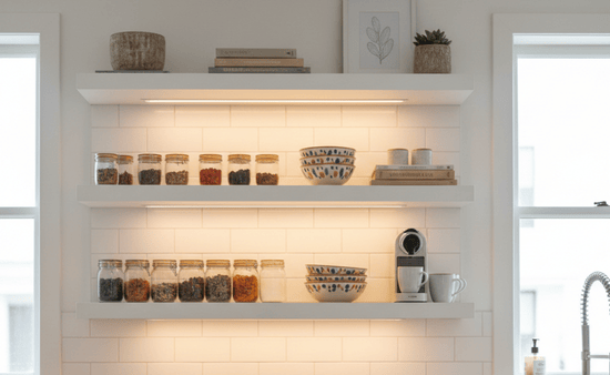 Incorporate Open Shelving for Display and Convenience